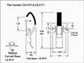 <!-CA-4171 Draw Latches Curved Hook Line Drawing->
