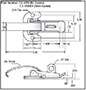<!-CA-4050 Draw Latches Solid Curved Hook Lockable Line Drawing->