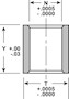 <!-Graphite Plugged Straight Style Bushings Line Drawing->