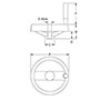 <!-2 Spoke Nylon Handwheels with Revolving Handle Line Drawing->