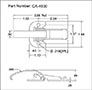 <!-CA-4000 Over-Center Draw Latches Curved Hook Line Drawing->