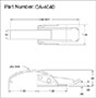 <!-CA-4040 Over-Center Draw Latches Curved Hook Line Drawing->