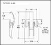 <!-CA-4070 Over-Center Draw Latches Solid Curved Hook Line Drawing->
