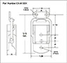 <!-CA-6130X Over-Center Draw Latches Straight Loop Bail Line Drawing->