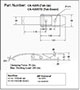 <!-CA-4205TD Over-Center Draw Latches Curved Hook Line Drawing->
