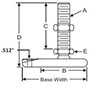 <!-Stainless Steel Teardrop Polymer Leveling Pads Line Drawing->