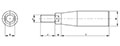 <!-Stainless Steel Revolving Handles Line Drawing->