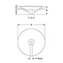 <!-Aluminum Dished Handwheels with No Handle Line Drawing->