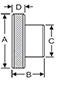<!-Solid Hub Knurled Control Knobs Line Diagram->