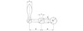 <!-Steel Tri-Ball Crank Handles Line Drawing->