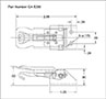 <!-CA-5200 Under Center Draw Latches Line Drawing->