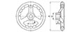 <!-Unfinished Straight Handwheels Line Drawing->