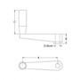 <!-Aluminum Crank Handles with Revolving Handle Line Drawing->