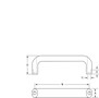 <!-Top Mount Aluminum Cabinet Handles Line Drawing->